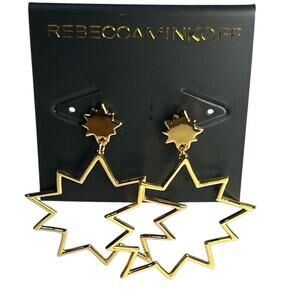 Rebecca Minkoff Women's Gold Star Hoop Earrings